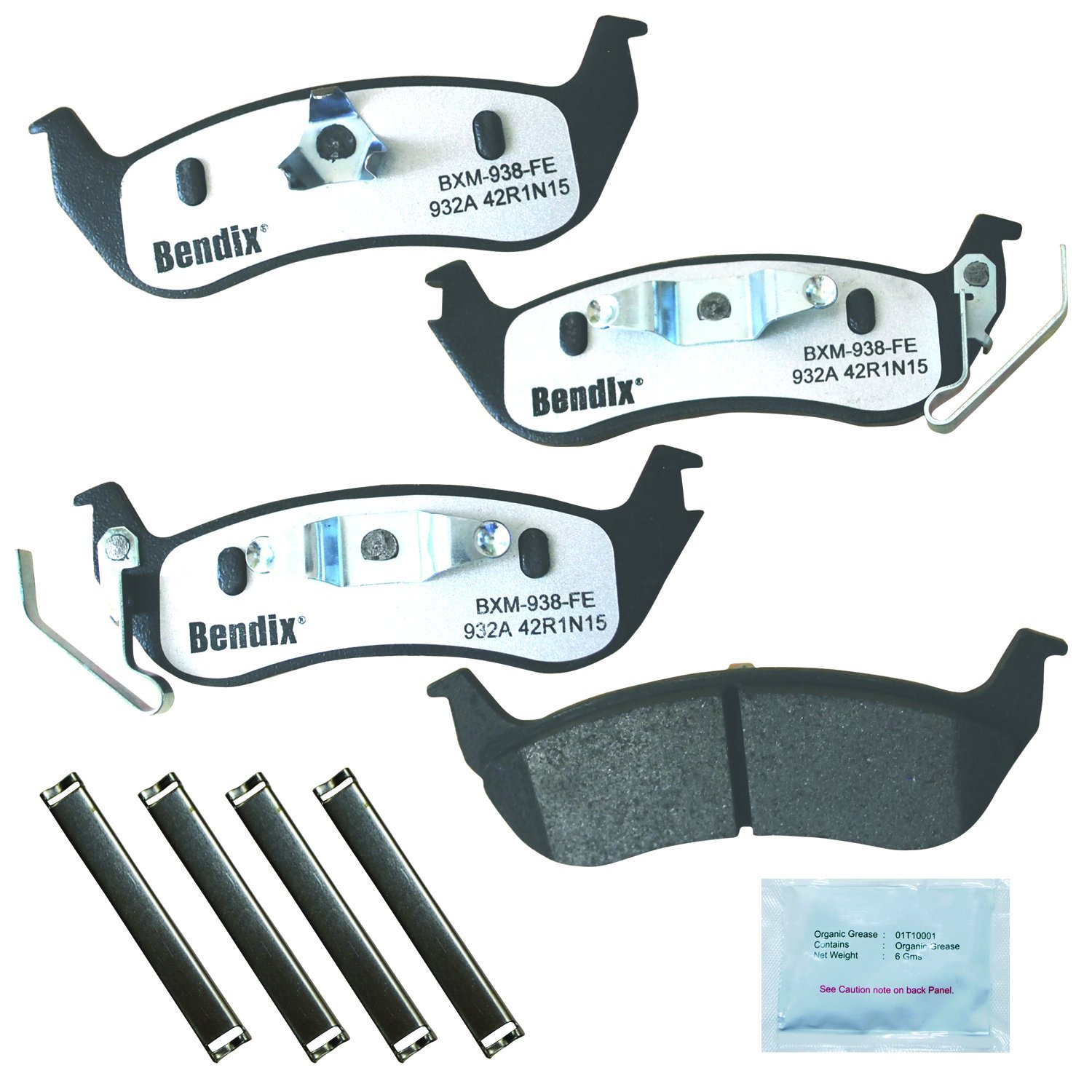 Bendix Fleet Metlok MKD932AFM Semi-Metallic Rear Brake Pads for Ford Crown Victoria 2011-2003, Ranger 2011-2010, Lincoln Town Car 2011-2003, Mazda B2300 2010, B4000 2010, Mercury Marauder 2004-2003