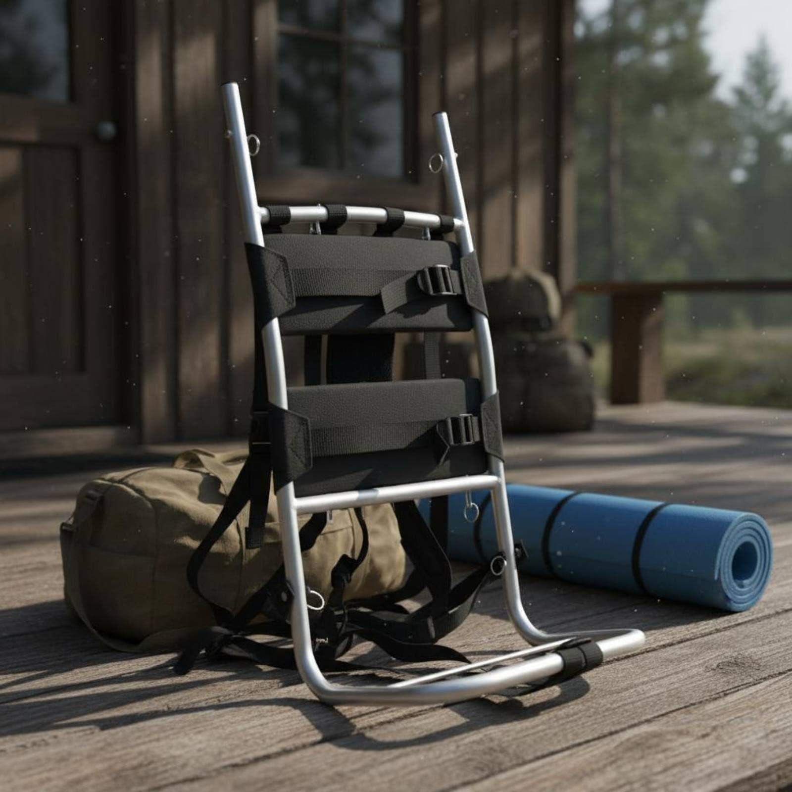 rockible Telaio Zaino in Alluminio Supporto Zaino Struttura Portapacchi Schienale Trasporto Leggero Portatile Comodo per Lunghe Distanze Adatto per Trekking, Lusso