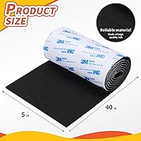 Vista 2 de Almohadillas de fieltro para muebles, cinta de fieltro autoadhesiva antideslizante para cortar, rollo de tira de fieltro negro resistente