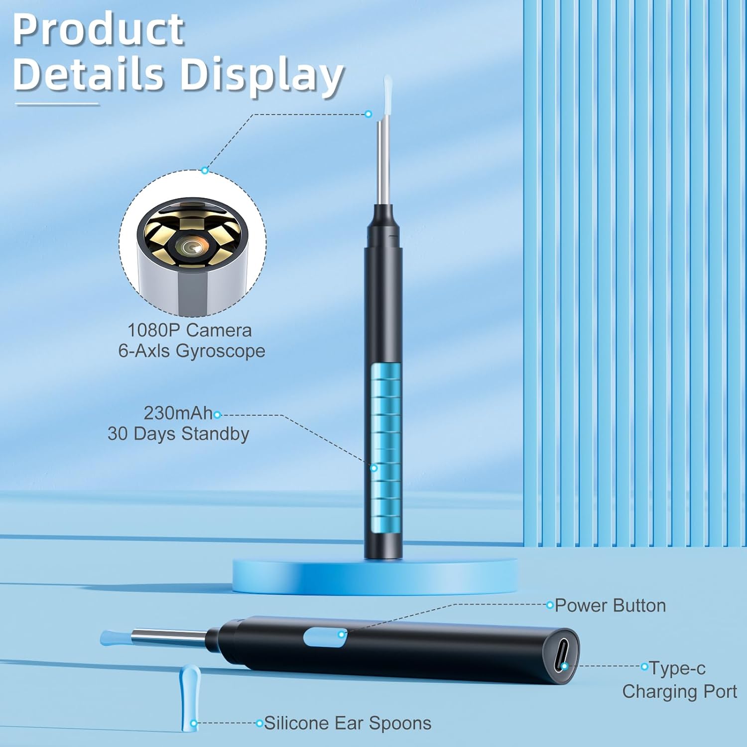 2 in 1 Ear Wax Removal Tool kit,Ear Cleaner Kit,Ear Flushing Kit for Adults Dog Cat Ear Cleaning Kit,Ear Irrigation Kit Ear Cleaner with Camera