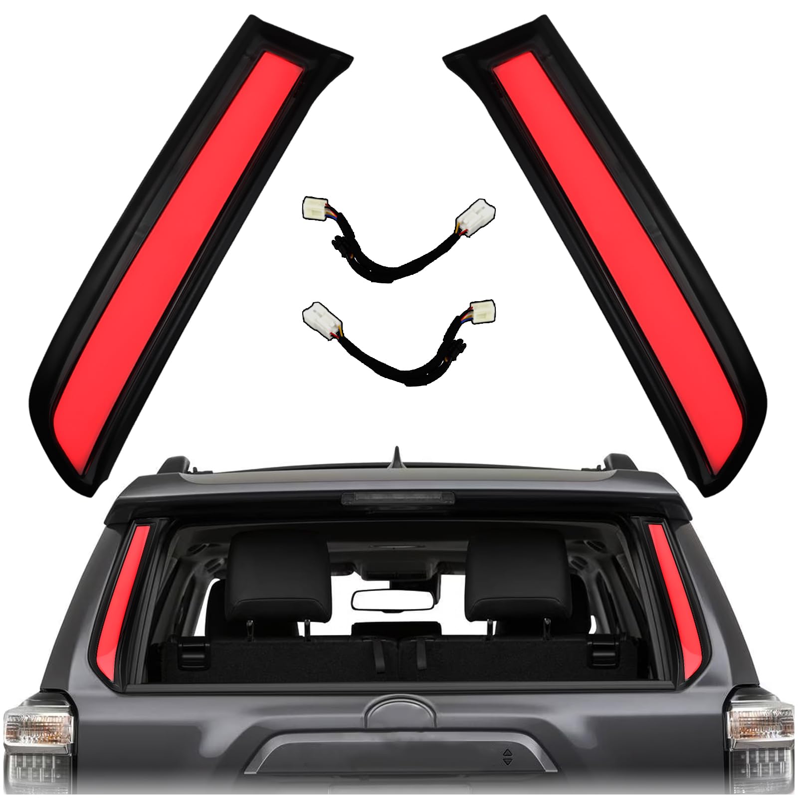 KEEGTBOX Rear Trunk Pillar Tail Light Column Kit Compatible with Toyota 4Runner 2010-2023 LH/RH Replacement for OEM Rear Windshield Liftgate Molding