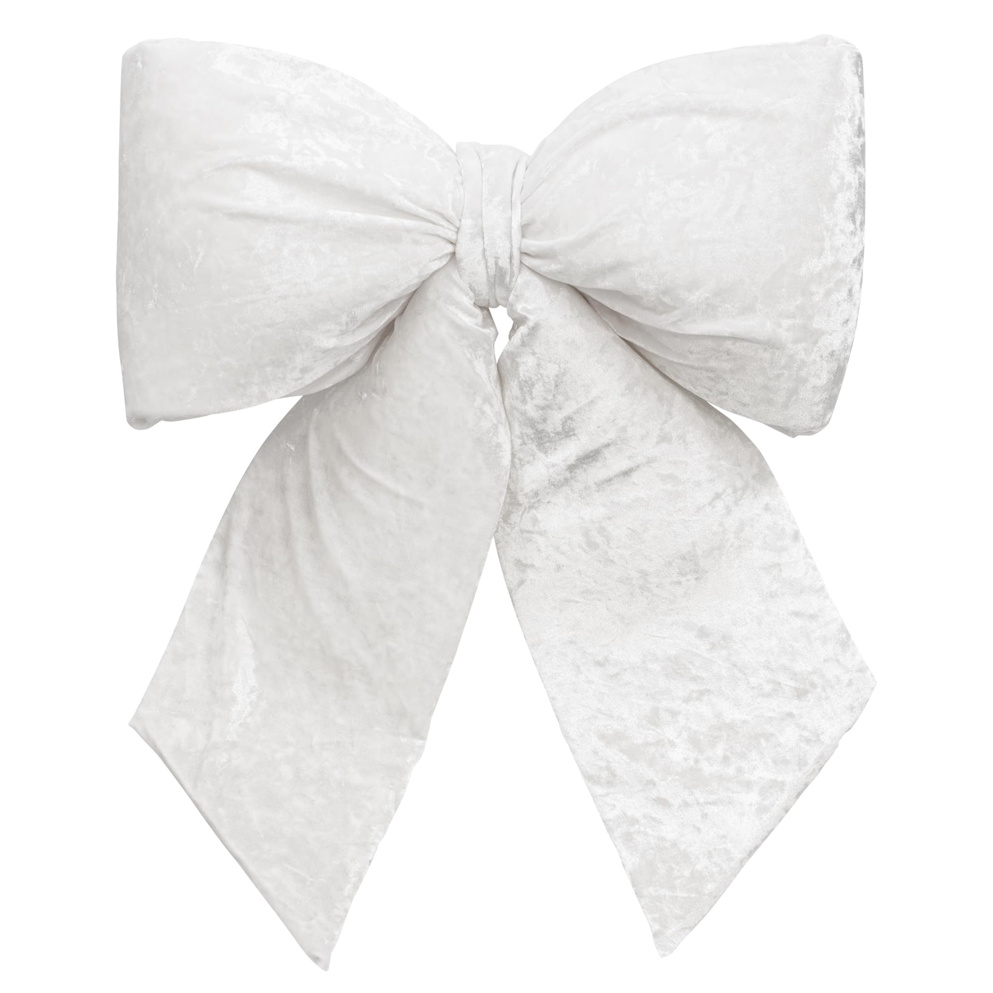 KI StoreLarge Plush Velvet Bows Christmas Bow Tree Topper for Christmas Tree Decoration Door Window Decor (White)