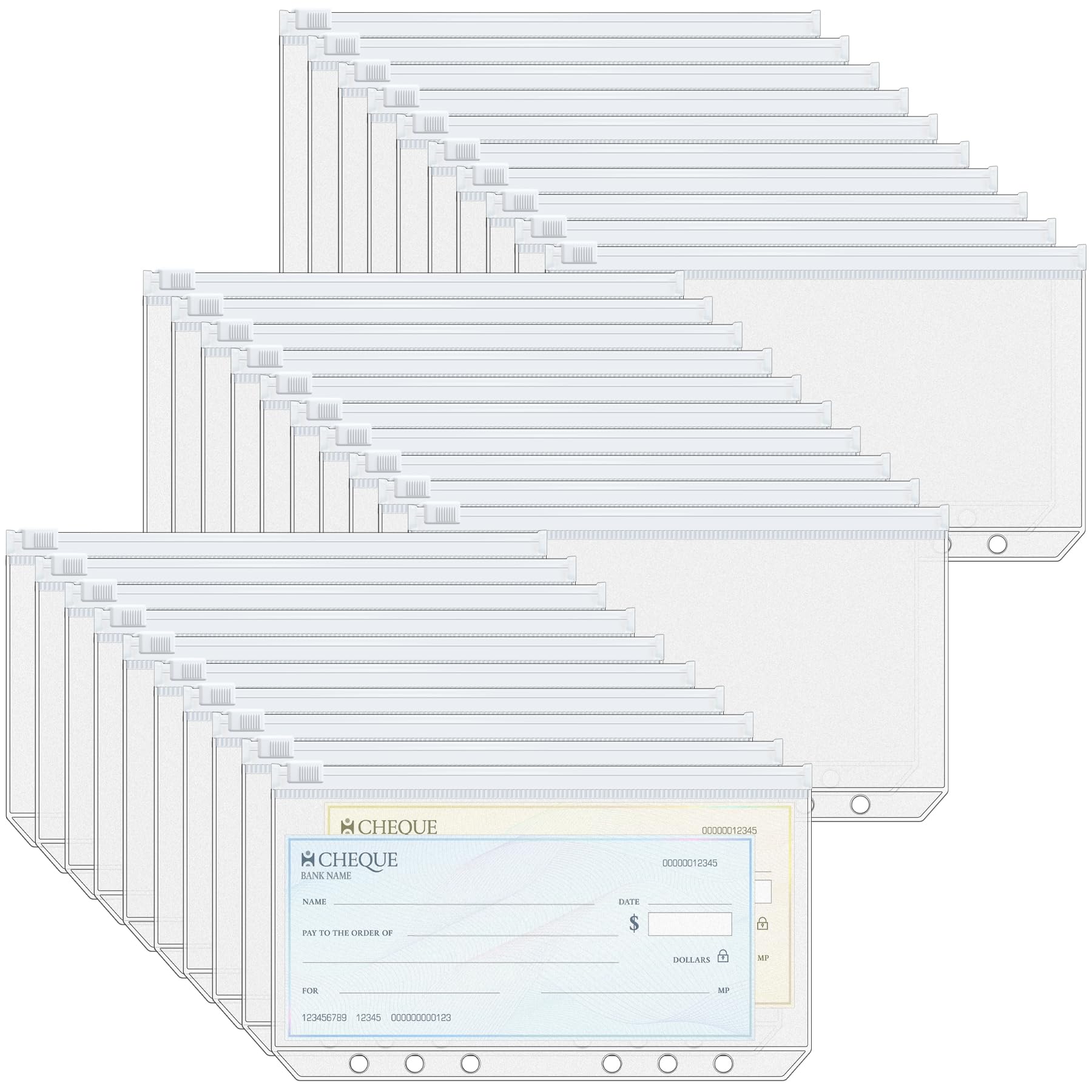 Antner 30PCS A6 Binder Pockets 6-Hole Cash Envelopes for A6 6-Ring Binder