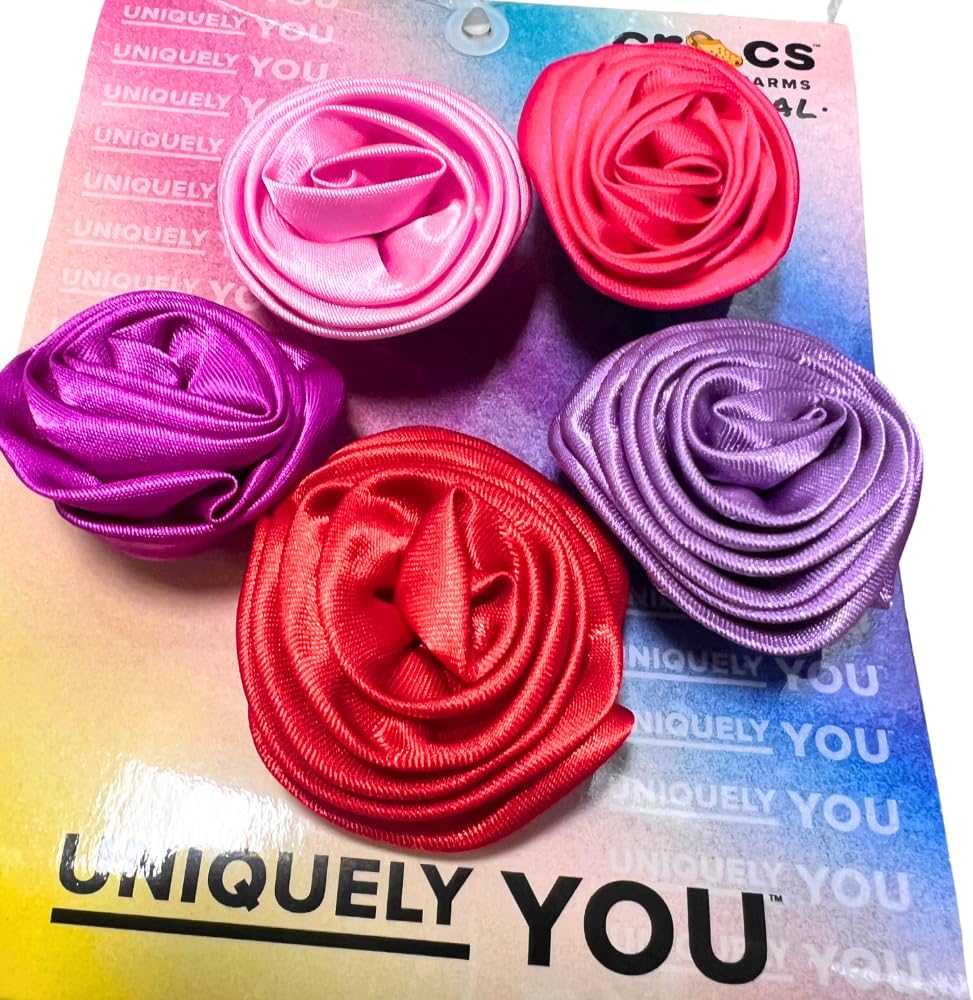 Crocs Jibbitz Dark Rosette Charms 5-Pack – Decorative Shoe Accessories for Clogs & Slides