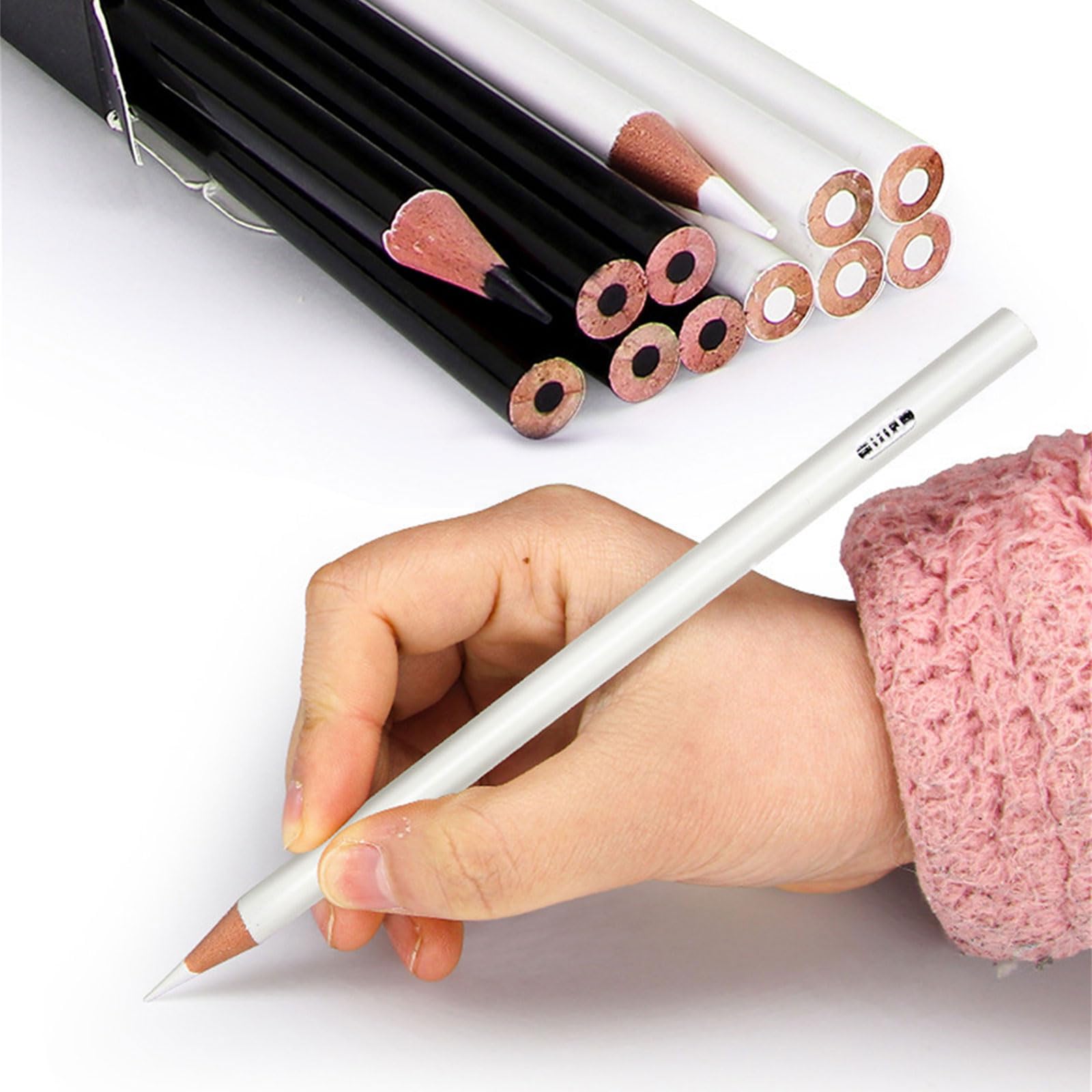 Amazon | 12pcs白と黒の木炭の鉛筆セットプロフェッショナルスケッチ