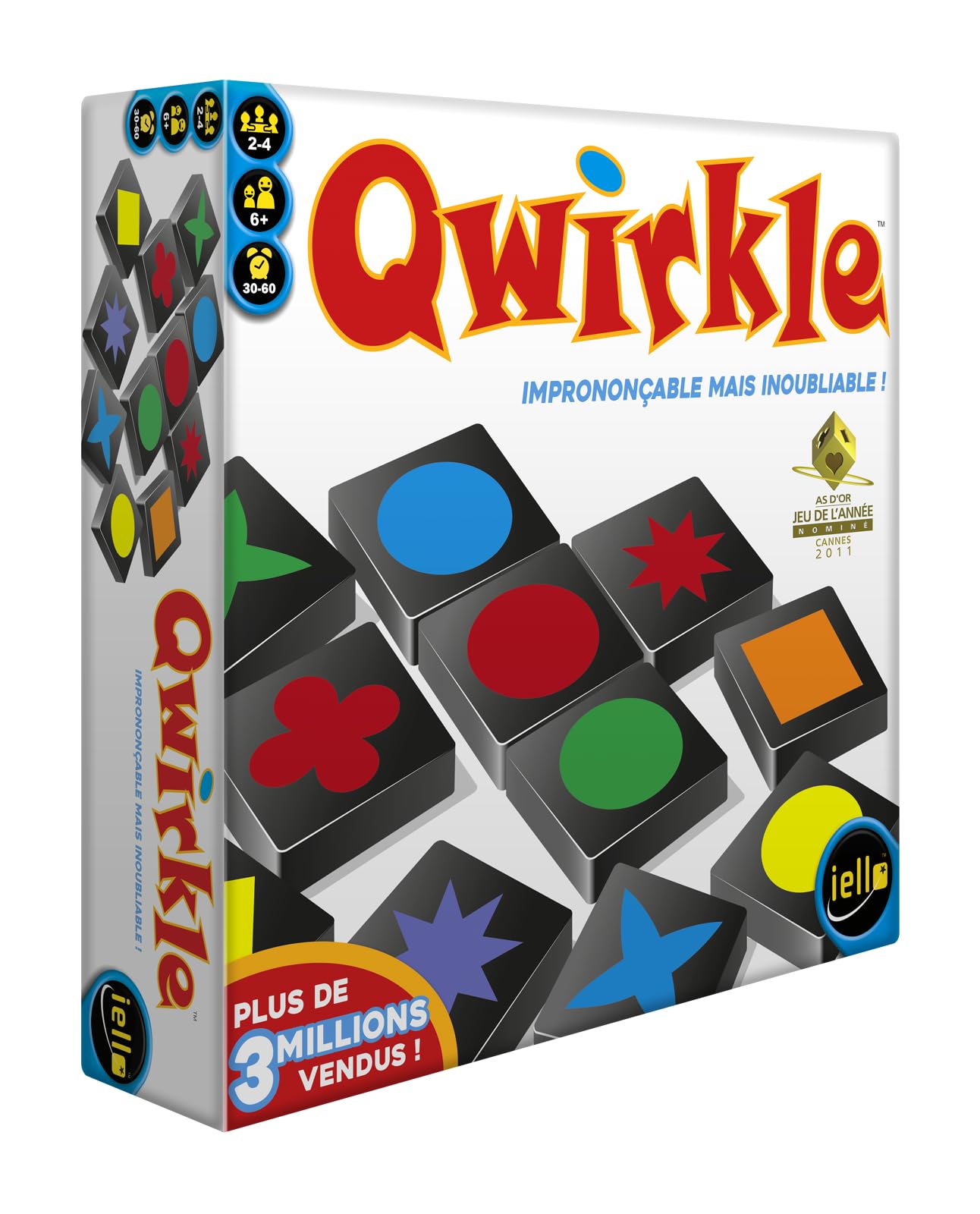 IELLO Qwirkle – Version française – Jeu de Société Familial de Logique et Stratégie – 108 Tuiles en Bois | 2 à 4 Joueurs | 30 Min | Dès 6 Ans