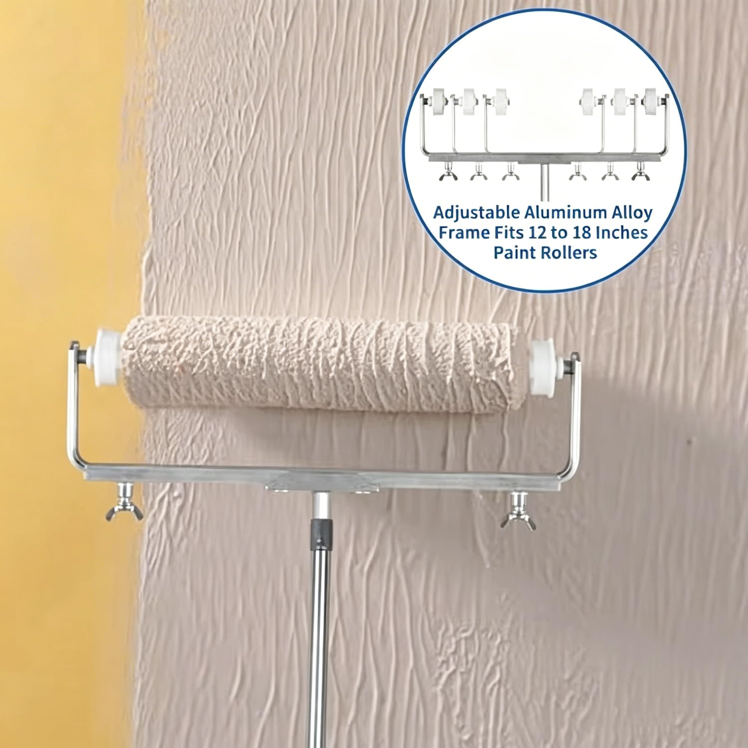 Kit Rullo Per Vernice Da 45 cm,Rullo Per Pittura Include 6 Rulli,Supporto Regolabile (35-60 cm),Un Secchio Grande Per La Vernice e Un'Asta Telescopica Estendibile Fino a 160 cm,Per Pareti e Soffitti