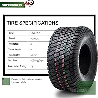 Vista 3 de WANDA One 18x7.50-8 Lawn Mower Cart Turf Tires P332 /4PR