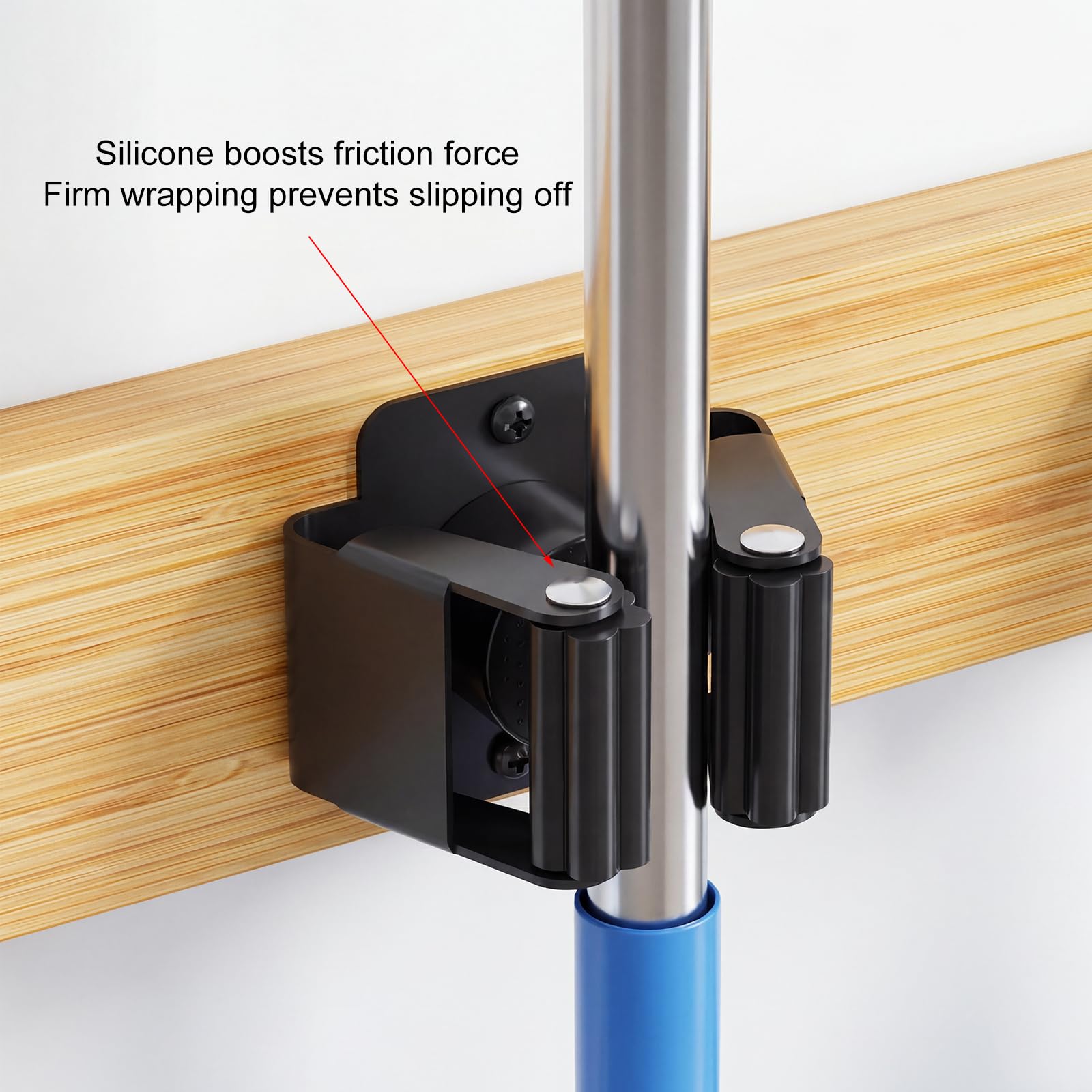 Supporto da parete per scope, supporto da parete, organizer da appendere per la pulizia, per casa, terrazza, garage e balcone
