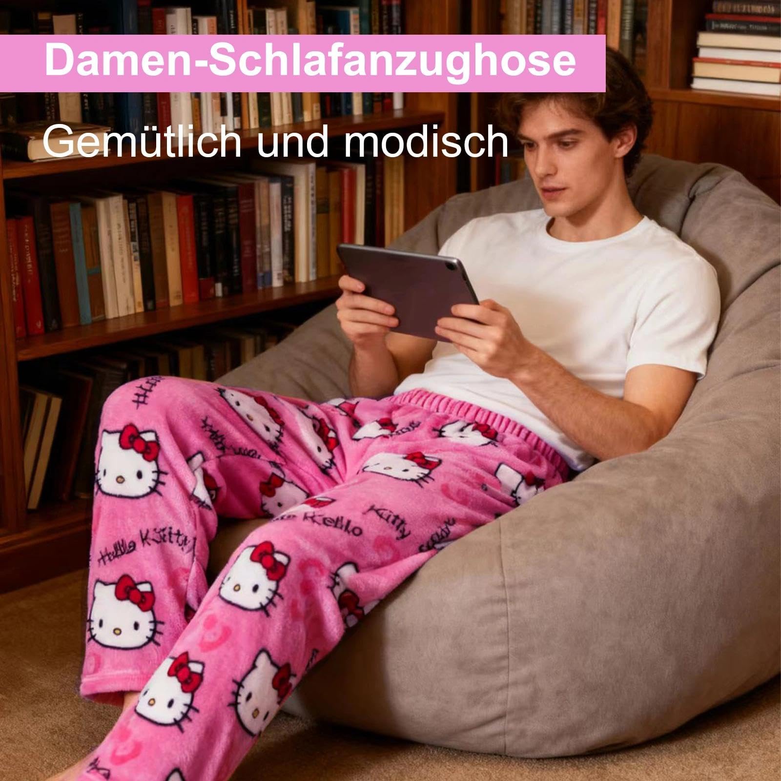 Pigiama da donna, per Halloween, pigiama, pantaloni lunghi in flanella, pigiama, morbido kawaii, pigiama, pantaloni anime, comodi da dormire, casual, per autunno e inverno