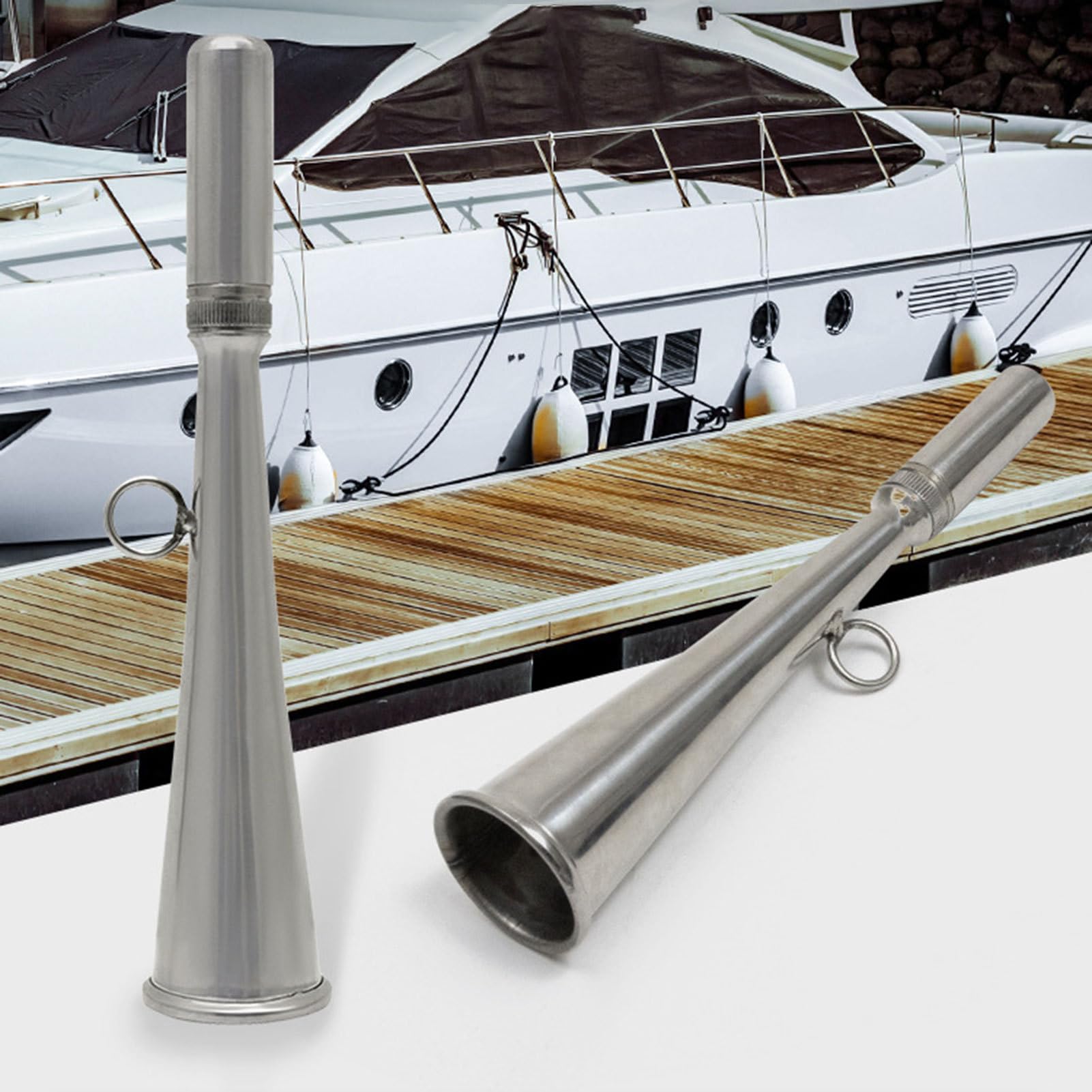 ad aria per barca, da campeggio, in acciaio inox, per marine, molto rumoroso, tromba ad aria portatile per la sicurezza per eventi sportivi, allarme animali