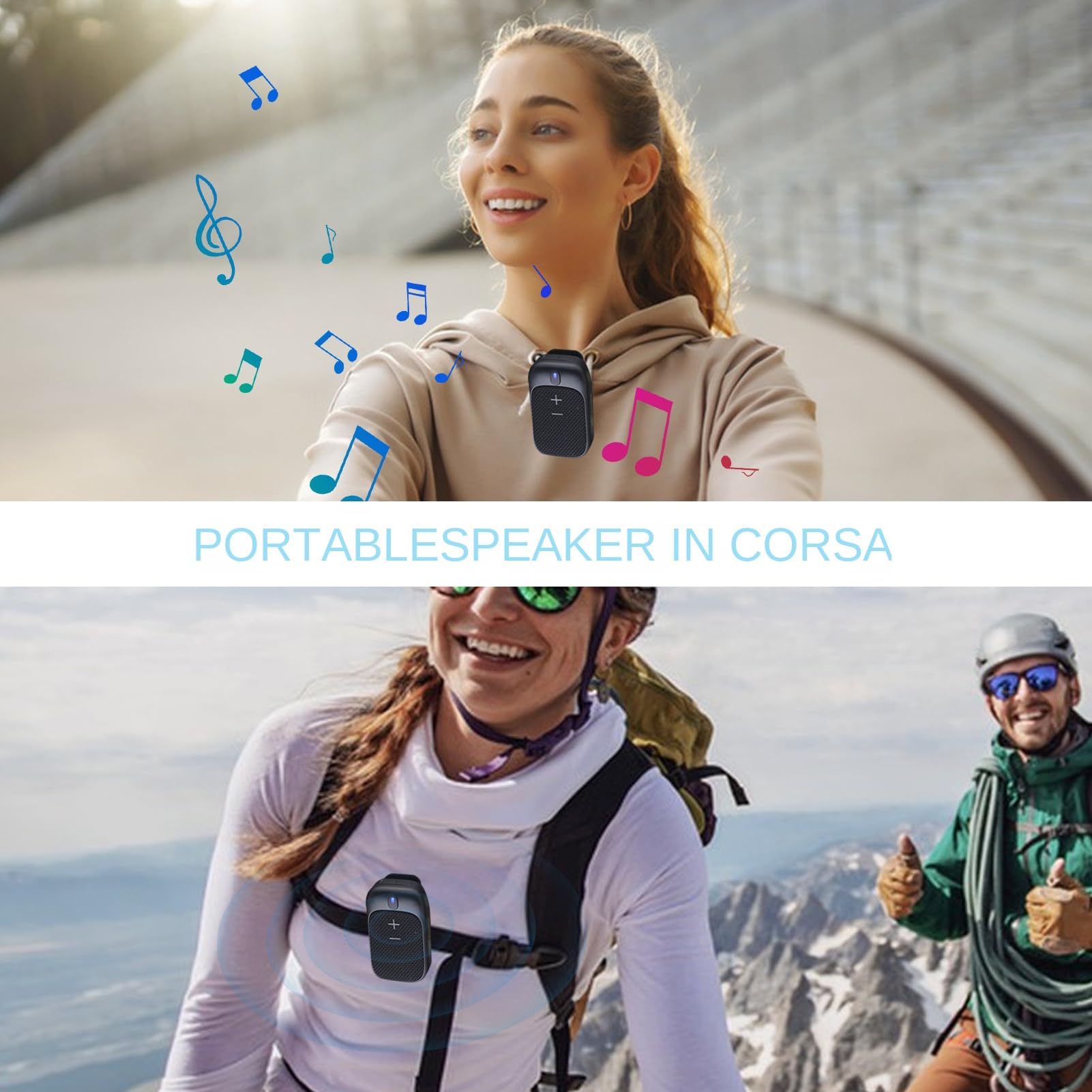 Haut-Parleur sans Fil - Audio stéréo Portable étanche avec Basses | Haut