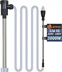 XCLBTFDC Aquecedor de água de imersão 3000W 240V portátil elétrico para piscina e banheira de hidromassagem com temporizador WiFi e desligamento automático para banheira, spa, piscina, piscina acima