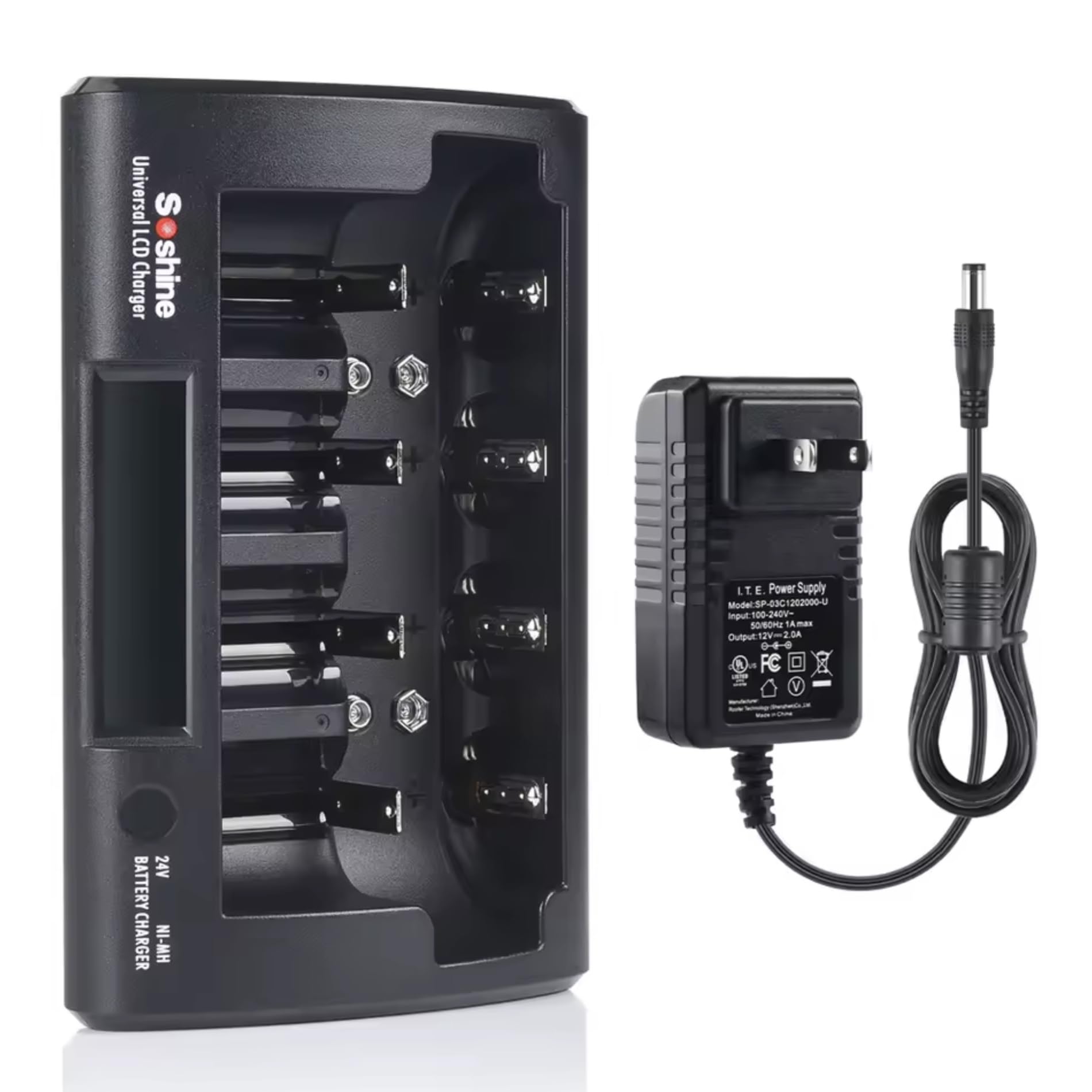 Chargeur universel LCD professionnel, Li-on Ni-Mh LiFePO4