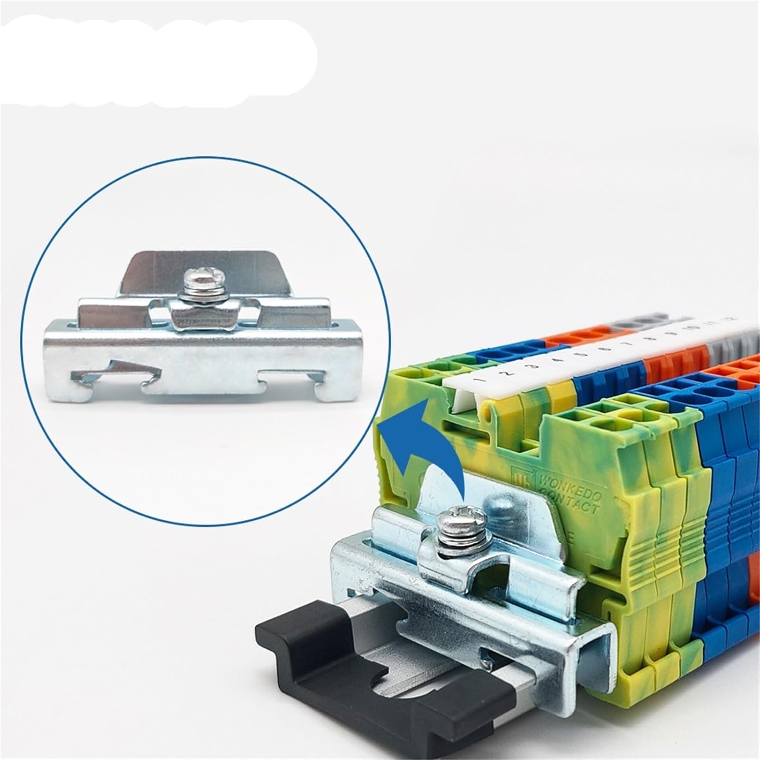 1Pc E/FE-2 Galvanized Steel End Clamp Mounting on NS35 C45 DIN Rail Fixing Terminal Block Accessories End Bracket Stop