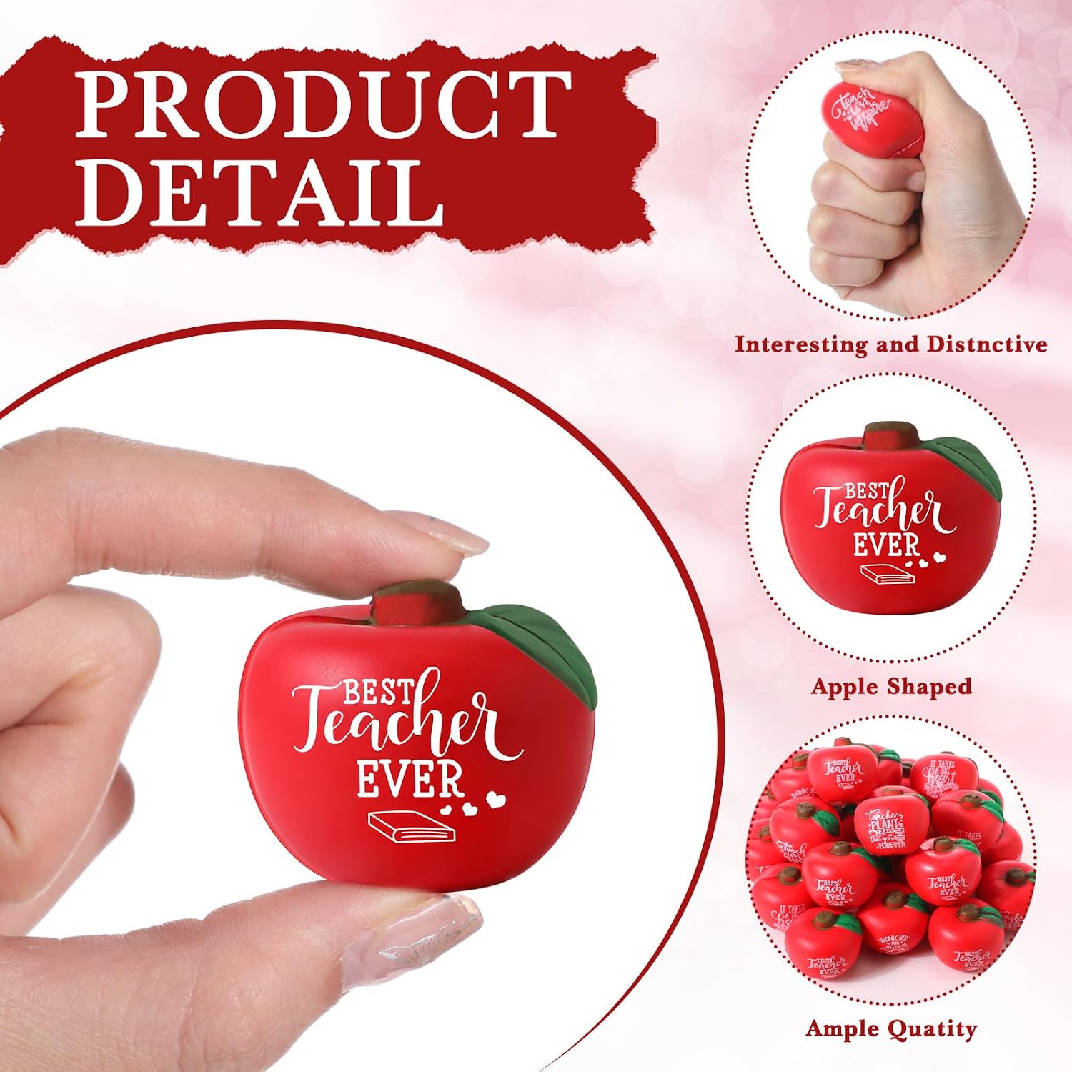 Shappy 25 Pieces Teacher Stress Balls Bulk Teacher Appreciation Gifts Fruit Squeeze Balls for Adults, Teachers' Day Classroom Prizes and Student Rewards, Thank You Supplies
