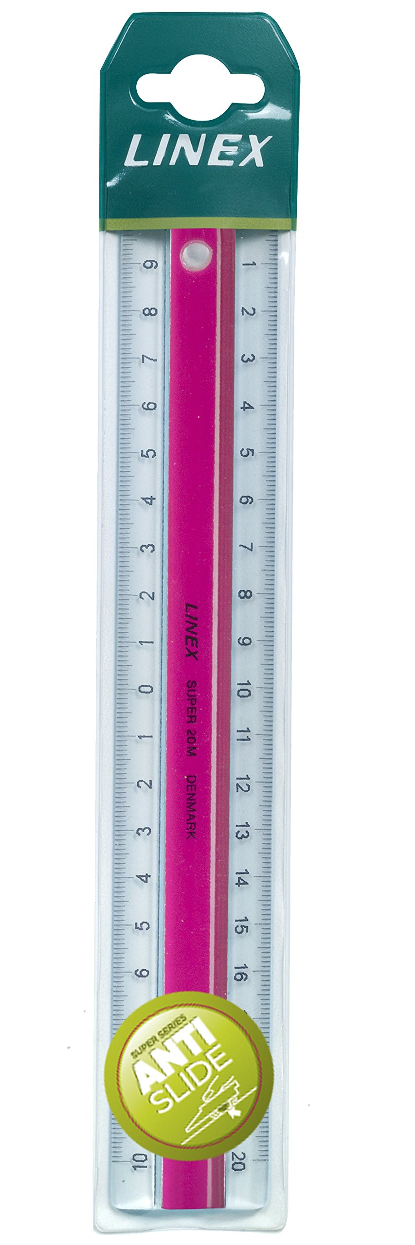 Linex Super Series Righello 20 cm plastica rosa, effetto antiscivolo, scala mm controverso