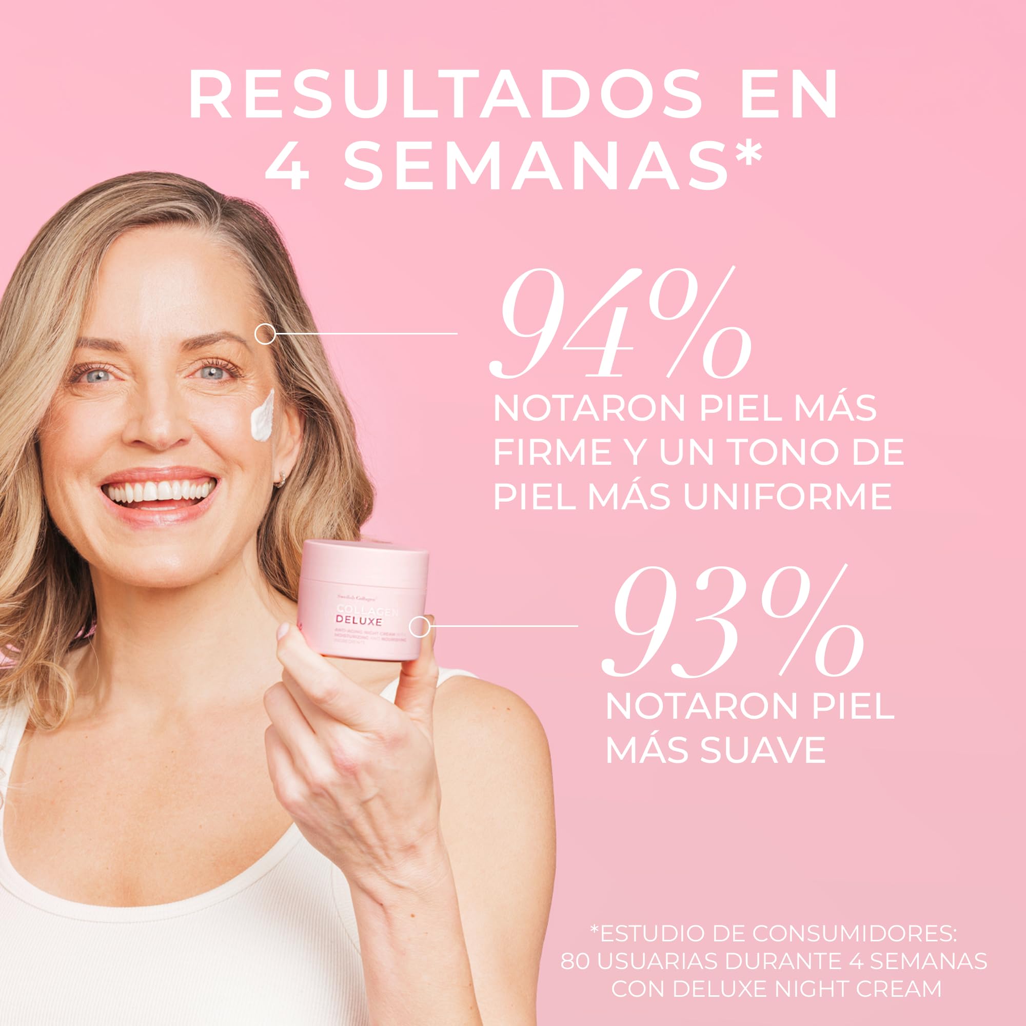 Swedish Collagen Deluxe, 2 x 50 ml | Cremas antiedad de día y de noche (1 de cada una) con retinol, péptidos, vitamina E, niacinamida y aloe vera | Hidratante y tratamiento facial para la