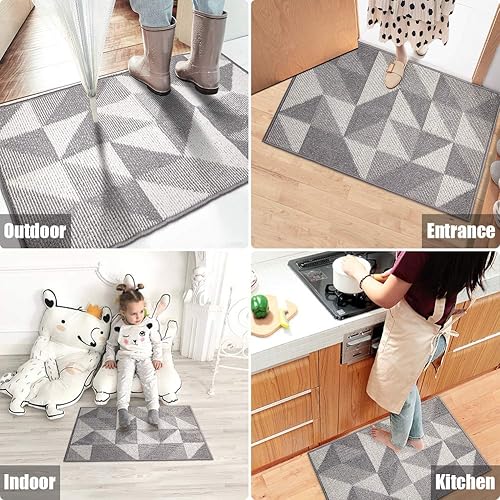 Vista 119 de Tapete para interiores de 32 x 48 pulgadas, tapete absorbente para puerta delantera y trasera, parte trasera de goma, antideslizante, atrapador