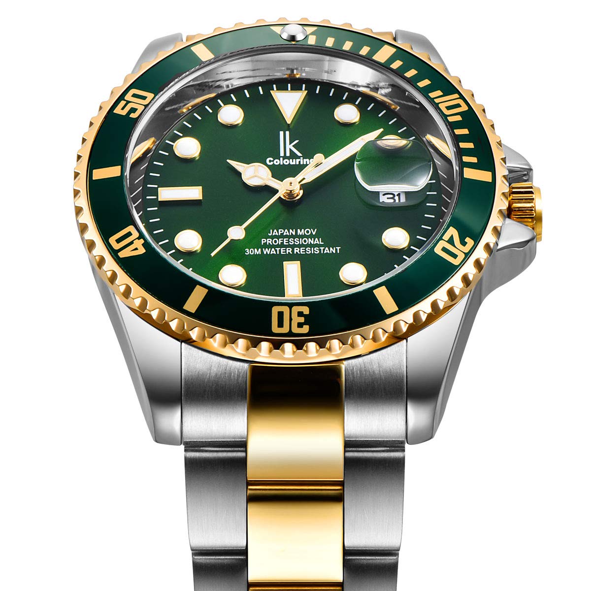 Alienwork IK Orologio Uomo Donna Calendario Cinturino in Metallo