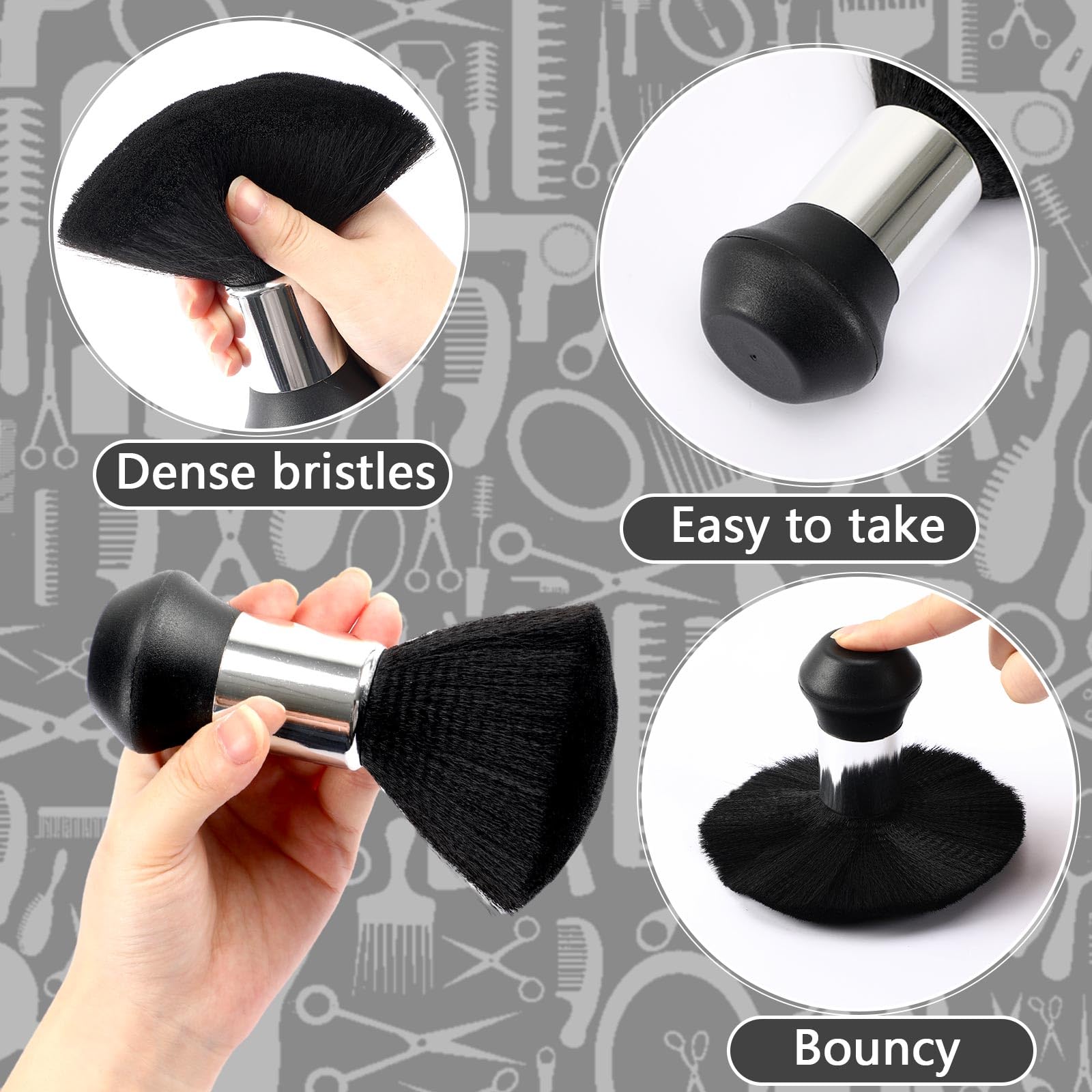 FEBSNOW Haarschneideumhang-Set, professioneller Friseurumhang mit Staubwedelbürste für Erwachsene, wasserdicht, Friseursalon-Umhang mit verstellbarem Verschluss, Schnappverschluss, 100 x 144 cm,