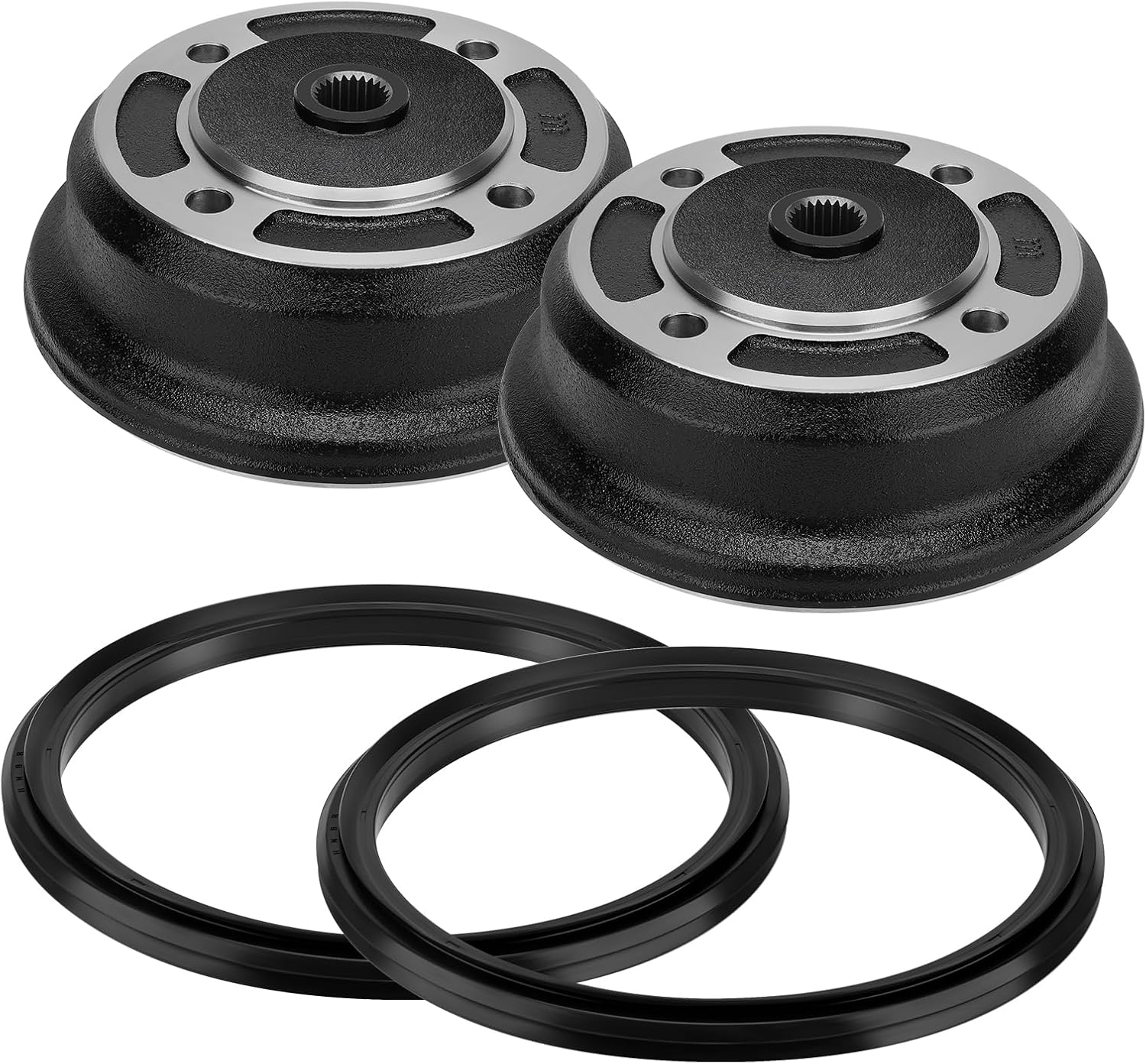 2PCS Front Brake Drum Wheel Hub & Seal for Kawasaki Mule 4000 4010 KAF620 2009-2024 Mule 3000 3010 3020 KAF620 2001-08 Mule 3010 4010 Diese-l 4x4 KAF950 Mule 2510 Diese-l KAF950 92093-1543 41038-7501