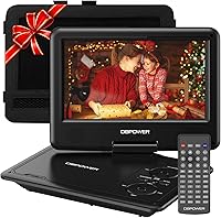 DBPOWER 11.5" Portable DVD Player: 5-Hour Battery, 9" Swivel Screen, USB/SD Support - Ideal for Road Trips & Kids (Black)