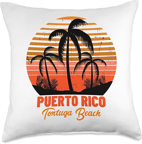 YO MINUS Tortuga Beach Puerto Rico Throw Pillow 18x18 Multicolor