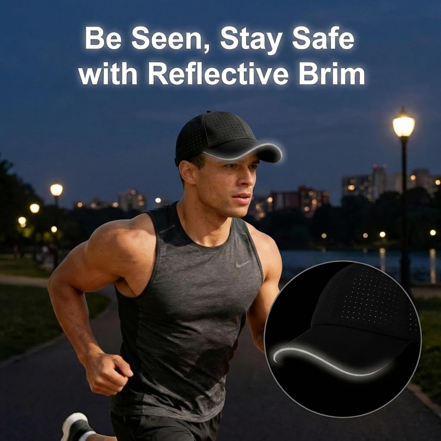 Men Oversize XL XXL Quick Dry Baseball Cap, Large Performance Snapback Hats, Laser Cut Mesh Ball Cap for Big Heads 23.5"-26"