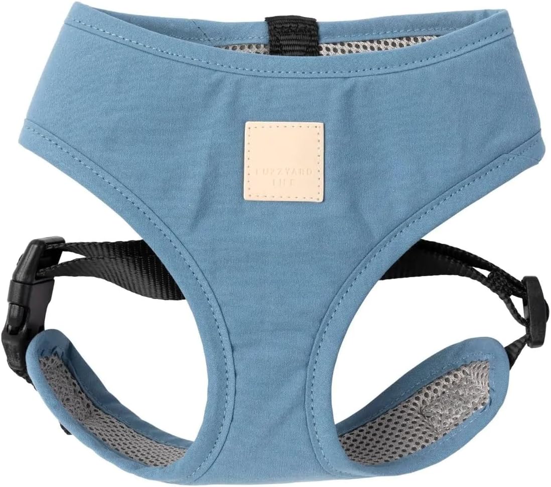 FuzzYard Life Cotton Adjustable Dog Harness, Solid Colors (Myrtle Green, Large)