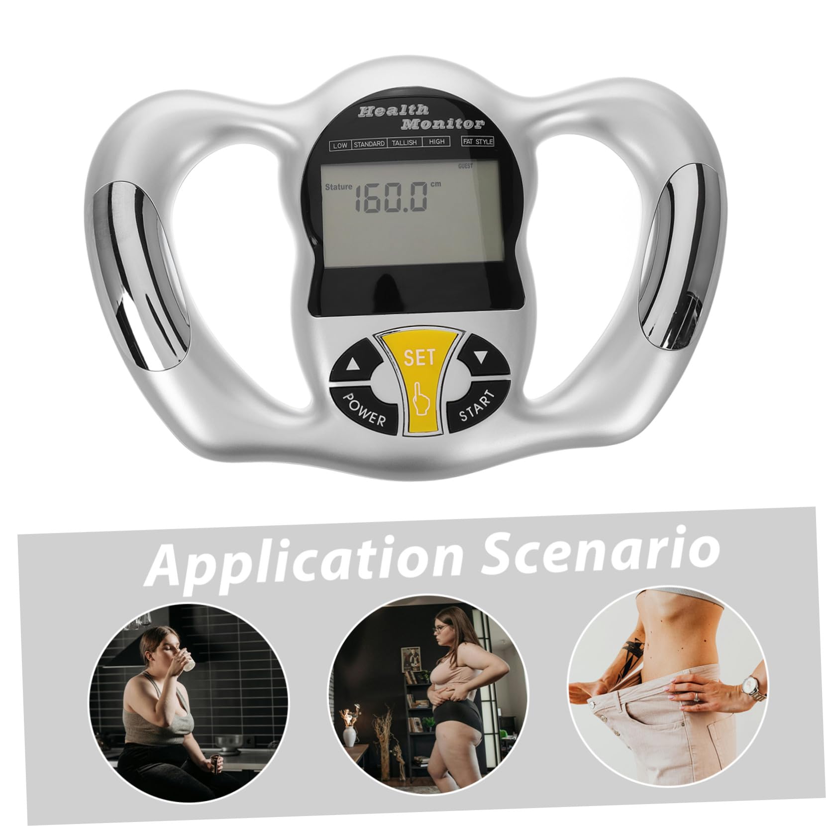 Homoyoyo Monitor Portátil de Grasa Corporal Digital Analizador de Grasa y Calorías de Mano para Uso Personal y Profesional
