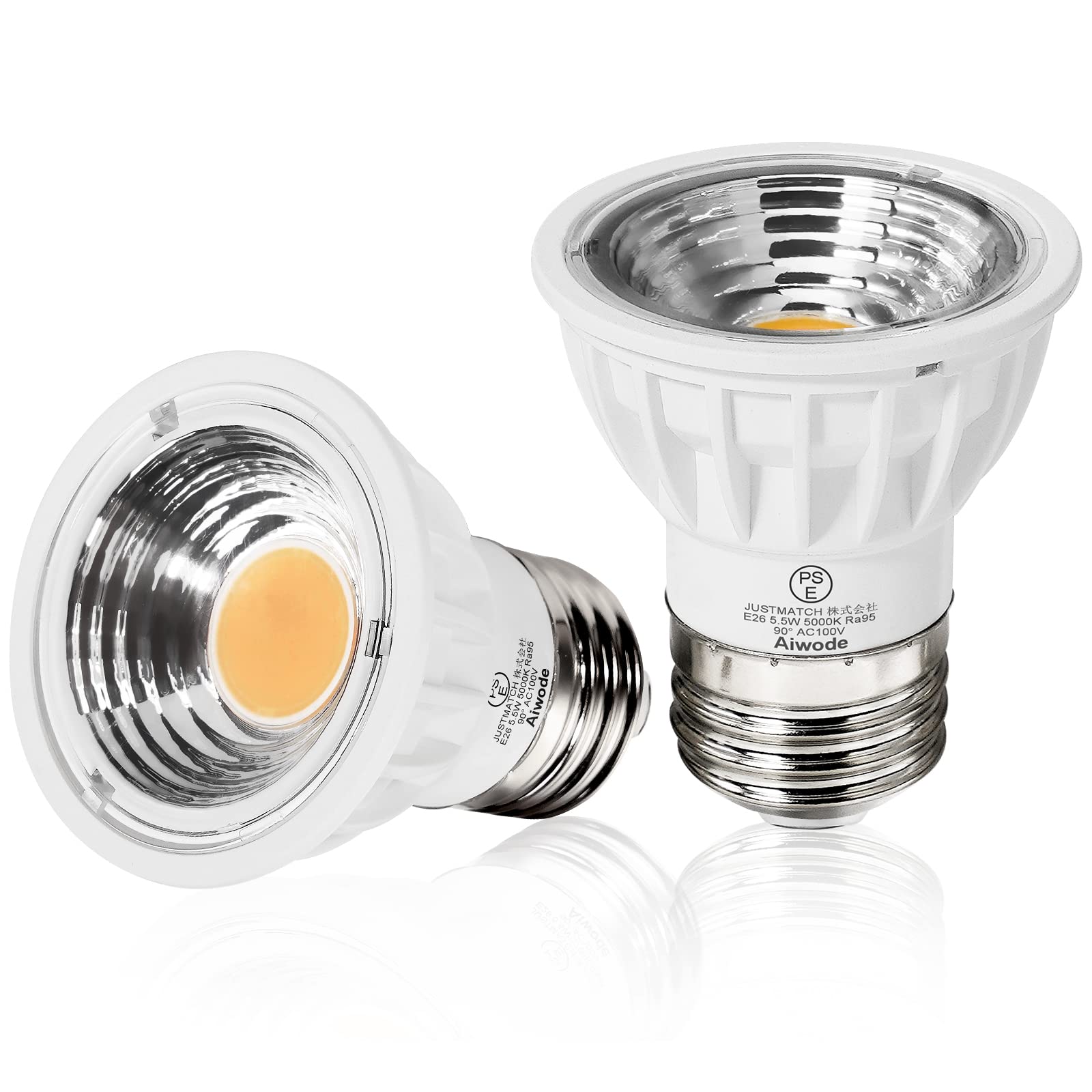 Amazon | Aiwode 5.5W E26口金直径26mm 絶縁材料本体LED電球 昼白色 