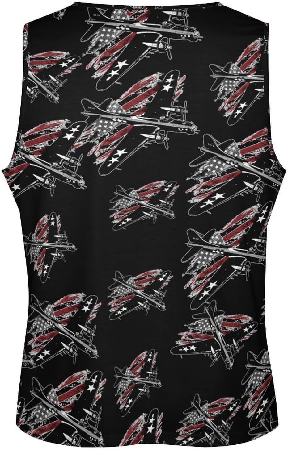 B17 Bomber WW2 Plane Aircraft U.S.A Flag Men's Tank Tops Sleeveless Muscle Shirts for Men Vest