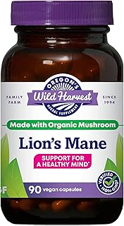 Oregon's Wild Harvest Lion's Mane Organic Herbal Supplement, Vegan Capsules, 90 Count