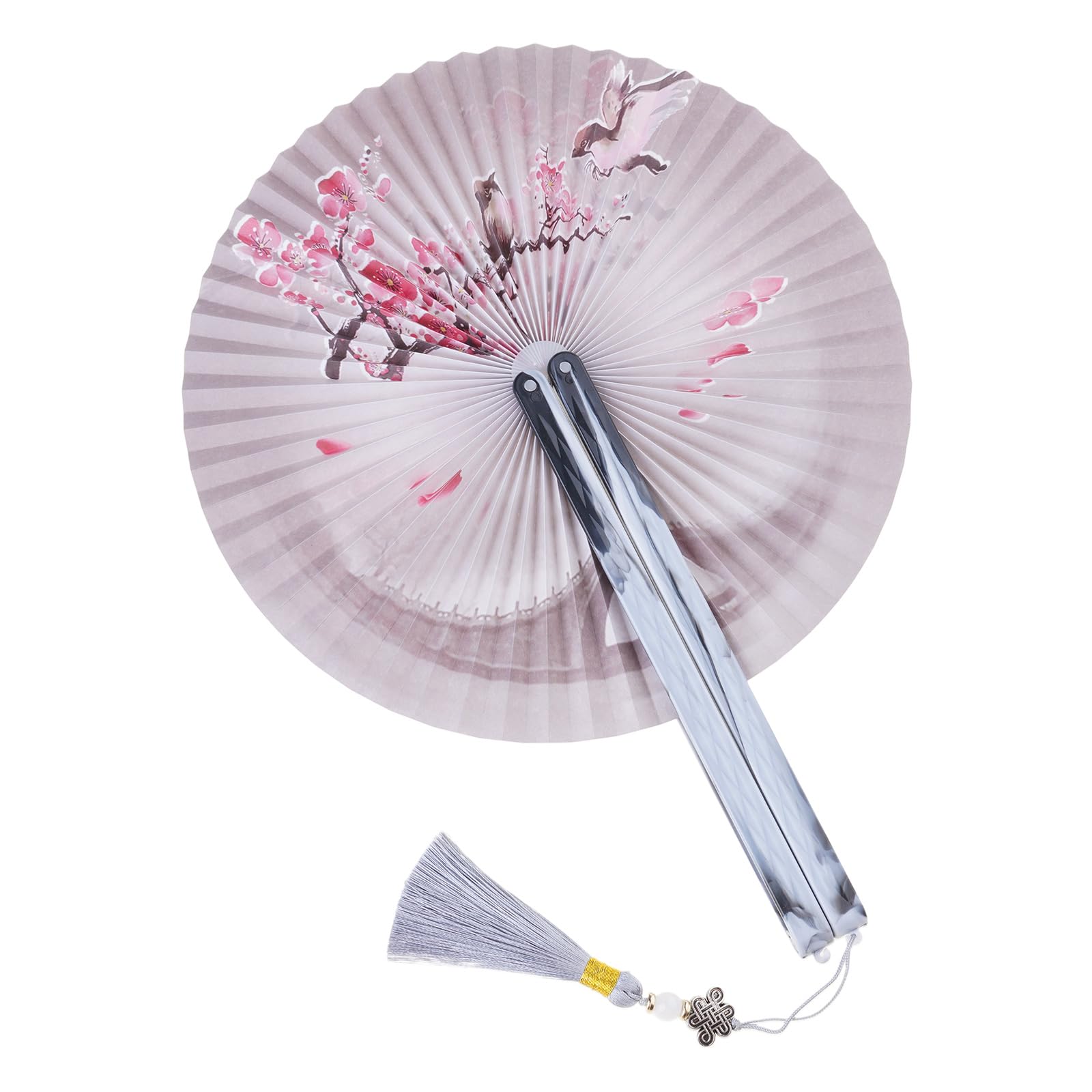 Kelisdi Women's C Handheld Folding Fan With Pendant Vintaged Designing Paper Fan Perfectly For ’ S Event And Decoration Dance Wedding Hand