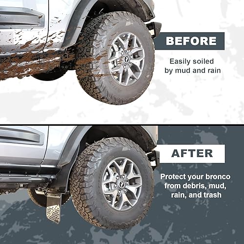 Miniatura 3 de Aletas de barro para Ford Bronco Splash Guards 2021 2022 2023 2024 24 puertas delanteras y traseras 4 piezas