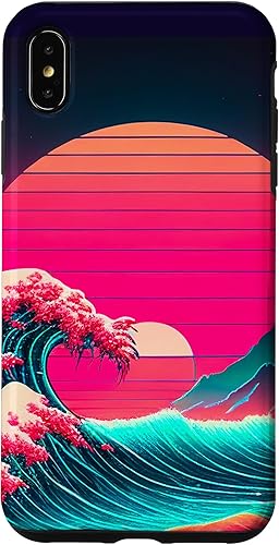 Miniatura 11 de Funda retro para iPhone 12 Mini vaporwave Synthwave Ocean Japanese 80s estilo vintage retro
