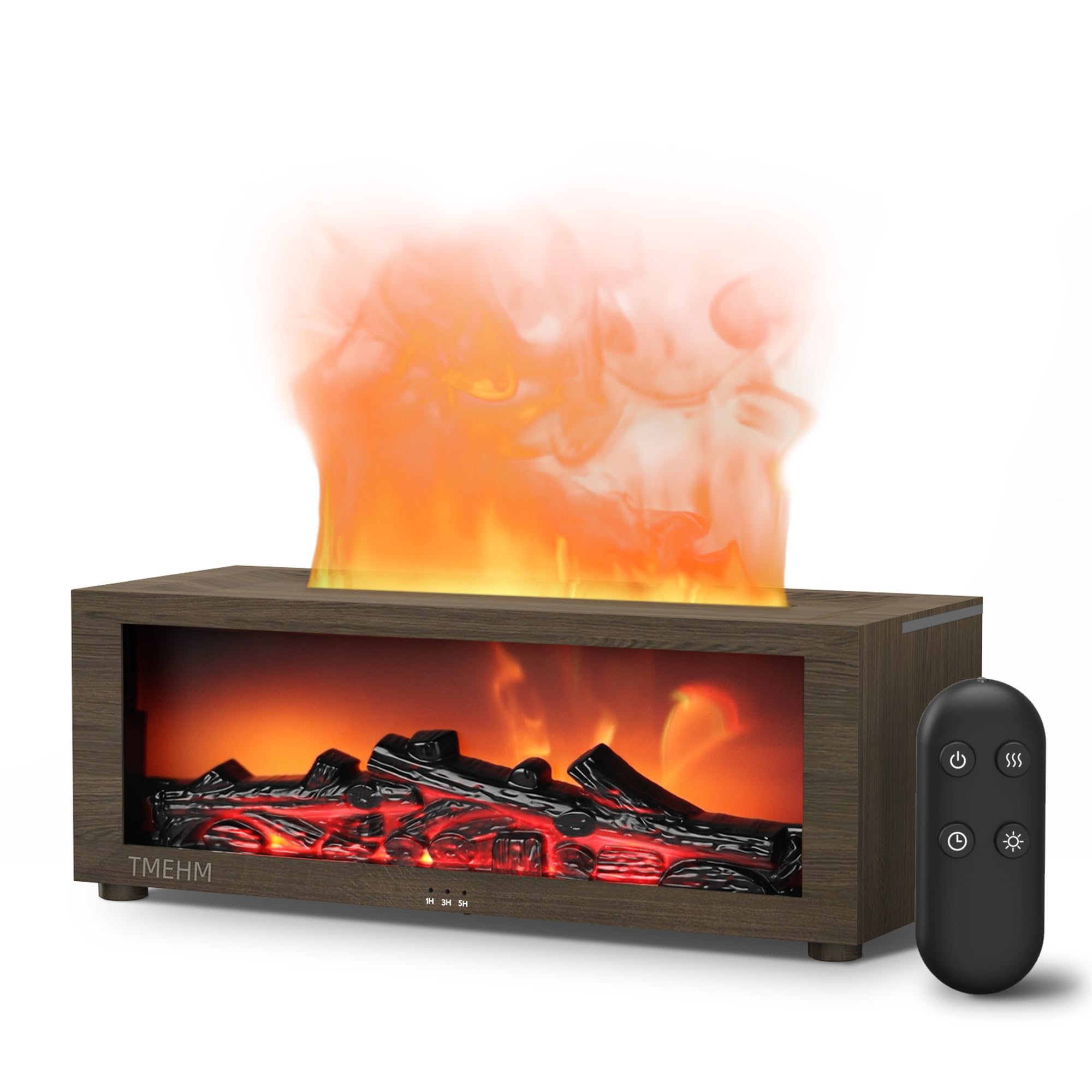 Photo 1 of ***buttons are not attached***TMEHM Fireplace Flame Air Diffuser Humidifier,7 Colors Aromatherapy Essential Oil Diffuser,Ultrasonic with Timer for Home,Bedroom,Office,Yoga (Dark Wood Grain)***buttons are not attached***