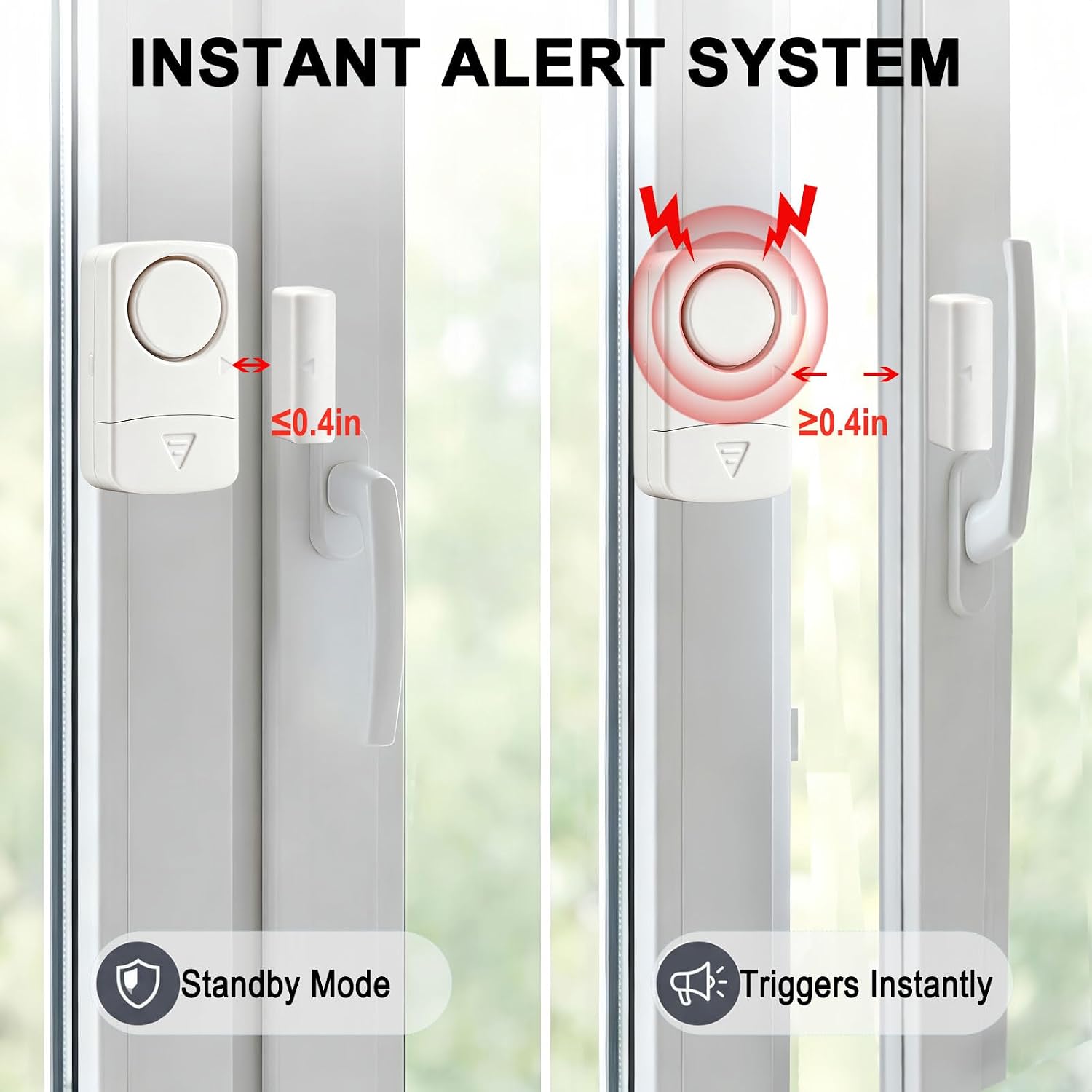 120DB Door Window Alarms for Kids Safety, Small Door Entry Alert for Home, Loud Security Alarms for Apartment, 15 Pack White image 3