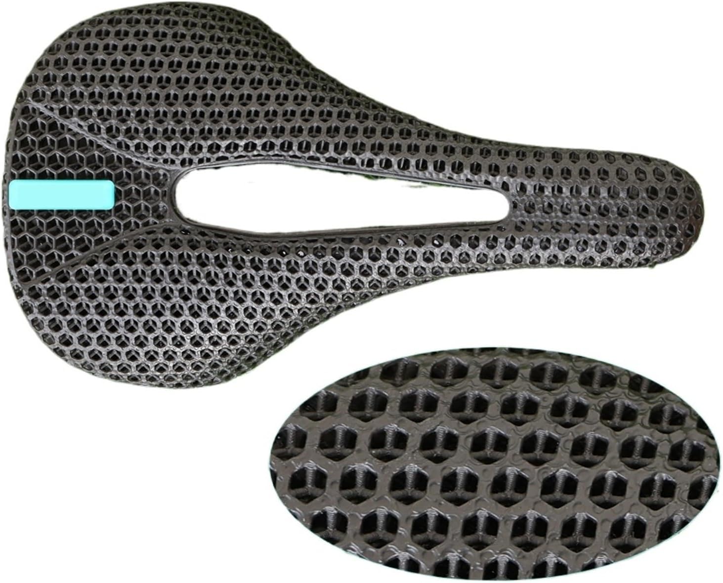 3D Printed Carbon Bike Saddle: 140×142mm Super Light EVA Cushion for Road, MTB & Racing Bikes, Comfortable Bicycle Cycling Seat