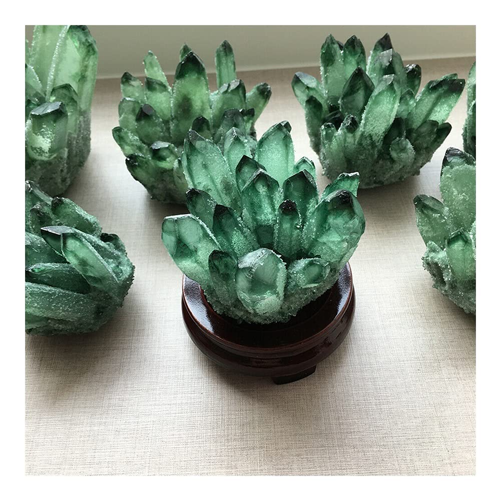 Salud y hogar Bastante Verde Fantasma Específicos minerales de Empalme áspero de racimo de Cristal (Size : 450g-500g)