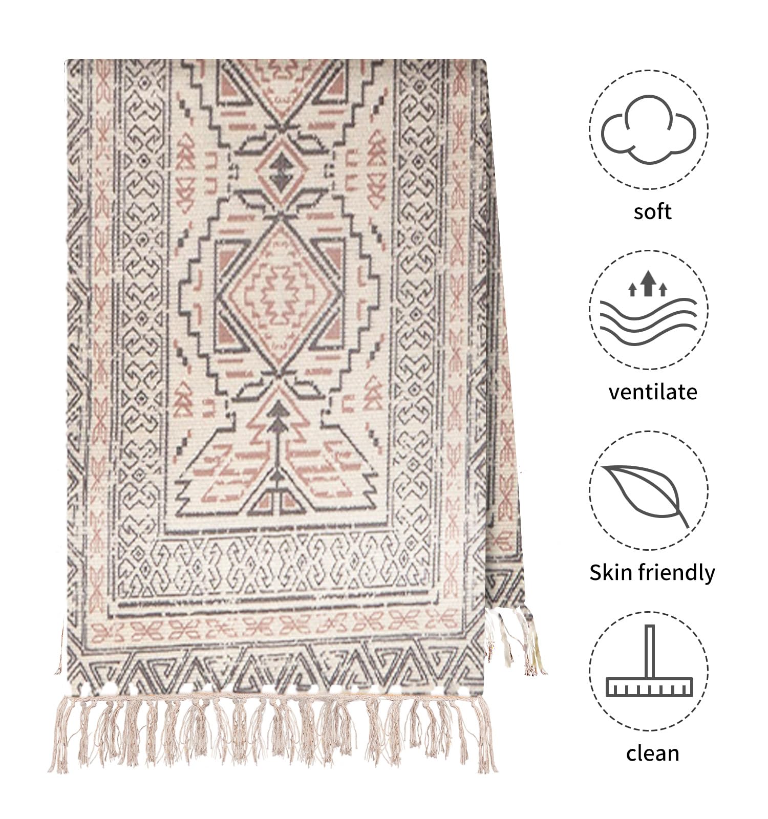 Cifupy Tapis de yoga bio fait à la main en coton bio – Tapis de yoga antidérapant tissé à la main pliable offrant un excellent confort, traction et soutien pour une utilisation en intérieur et en