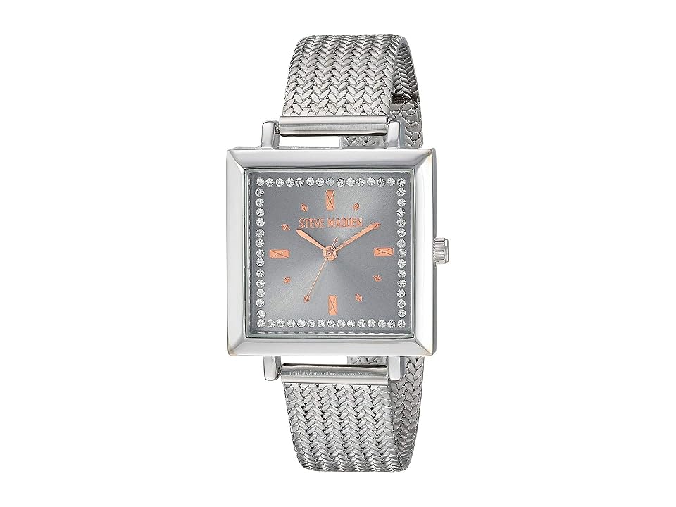 

Steve Madden Square Case Ladies Alloy Band Watch SMW182 (Silver) Watches