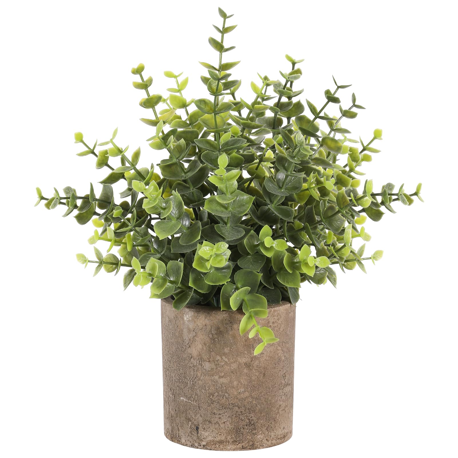 Hobyhoon Artificial Plants Indoor in Pots Eucalyptus Plants Topiaries Small Faux Plants for Home,Office,Desk,Bedroom,Living Room,House Decorations(green,1pcs)