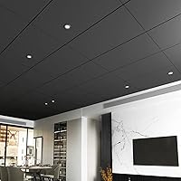 Vista 22 de Art3d 12-Pack Smooth Drop Ceiling Tile 2ft x 2ft - Fire-Rated, Waterproof, Reusable - Premium PVC, No Sag and Breakage - Cover 48 Sq. Ft, Black