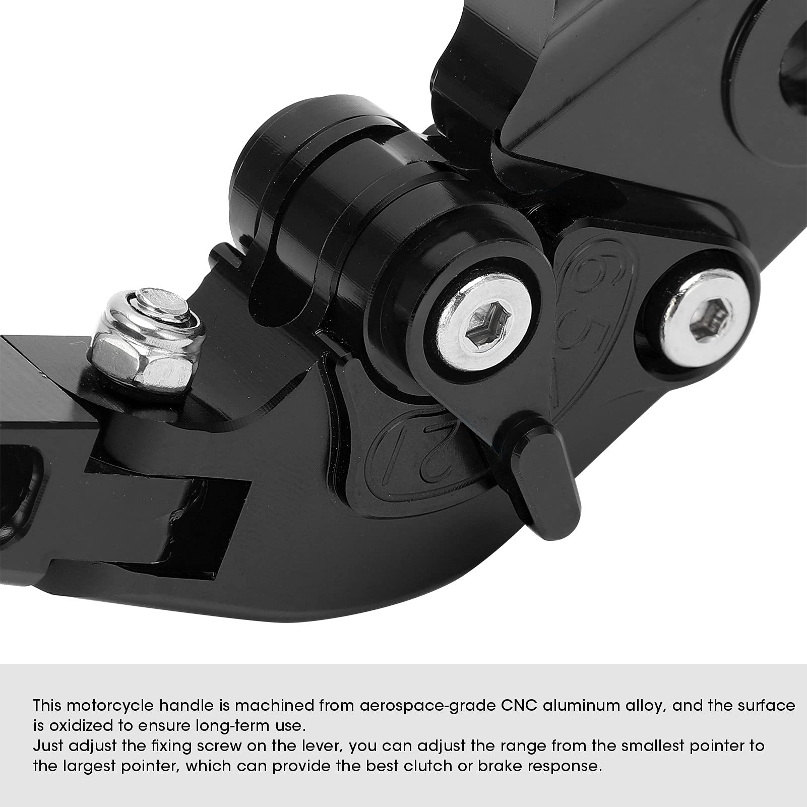 Leva Frizione Freno Moto, 1 Paio Sinistra e Destra Maniglie Freno Regolabili Lega di Alluminio Accessorio Moto per TMAX 530 2012‑2019/560 2020-2021(Nero)