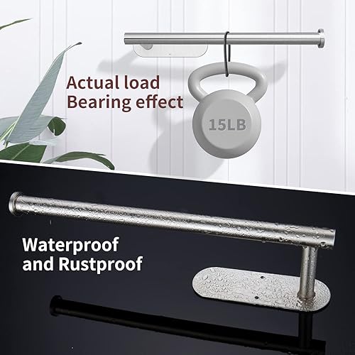 Miniatura 4 de DEKAVA - Soporte para toallas de papel para usar en la pared o debajo del gabinete en la cocina con adhesivo de acero inoxidable SUS304 de 13