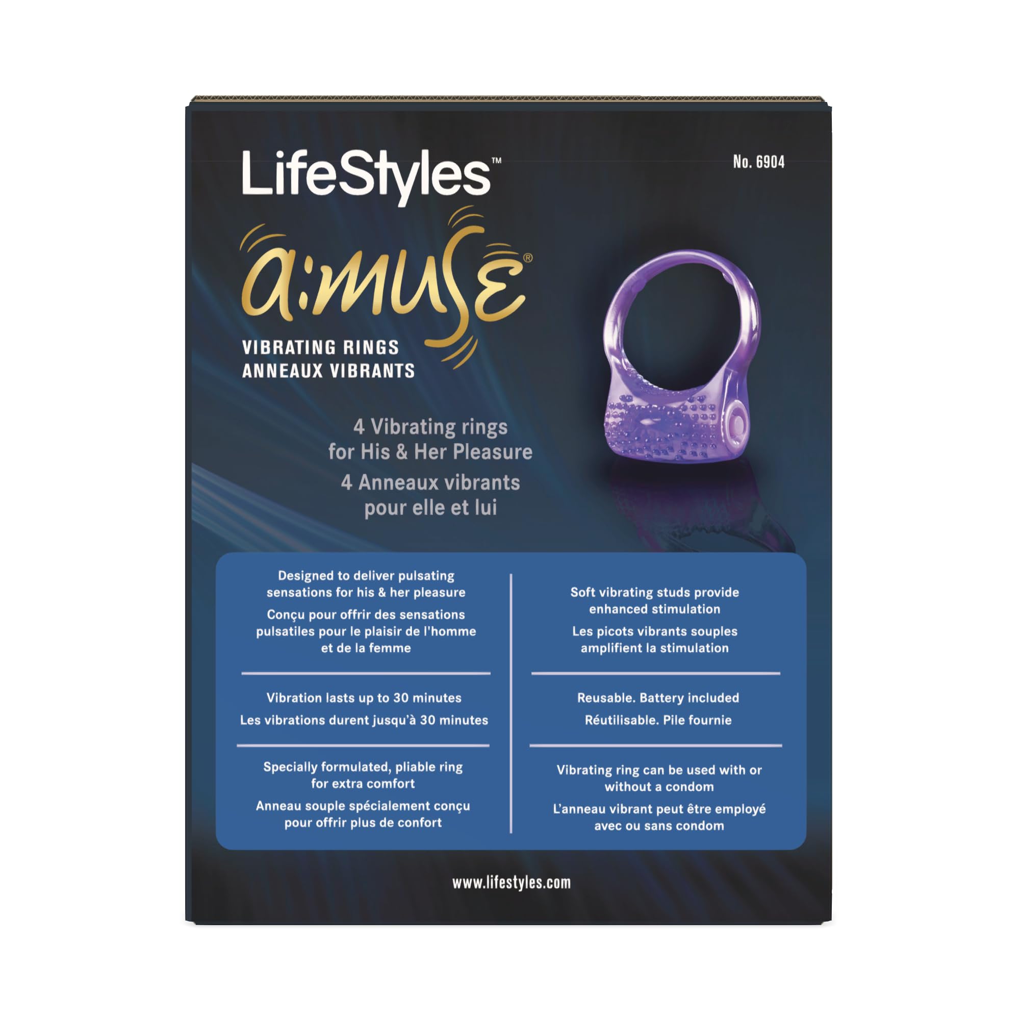Lifestyles Amuse Vibrating Rings 4 Count Pulsating Sensations For His |  Desertcart Fiji