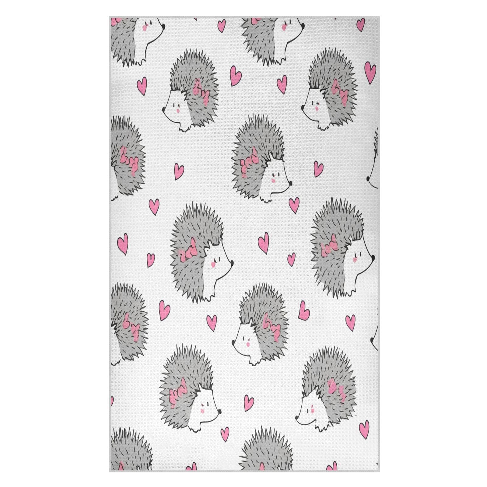 BURSTDDY Cartoon Hedgehog (2) Kitchen Towels,Absorbent Dish Towels 2 Pack