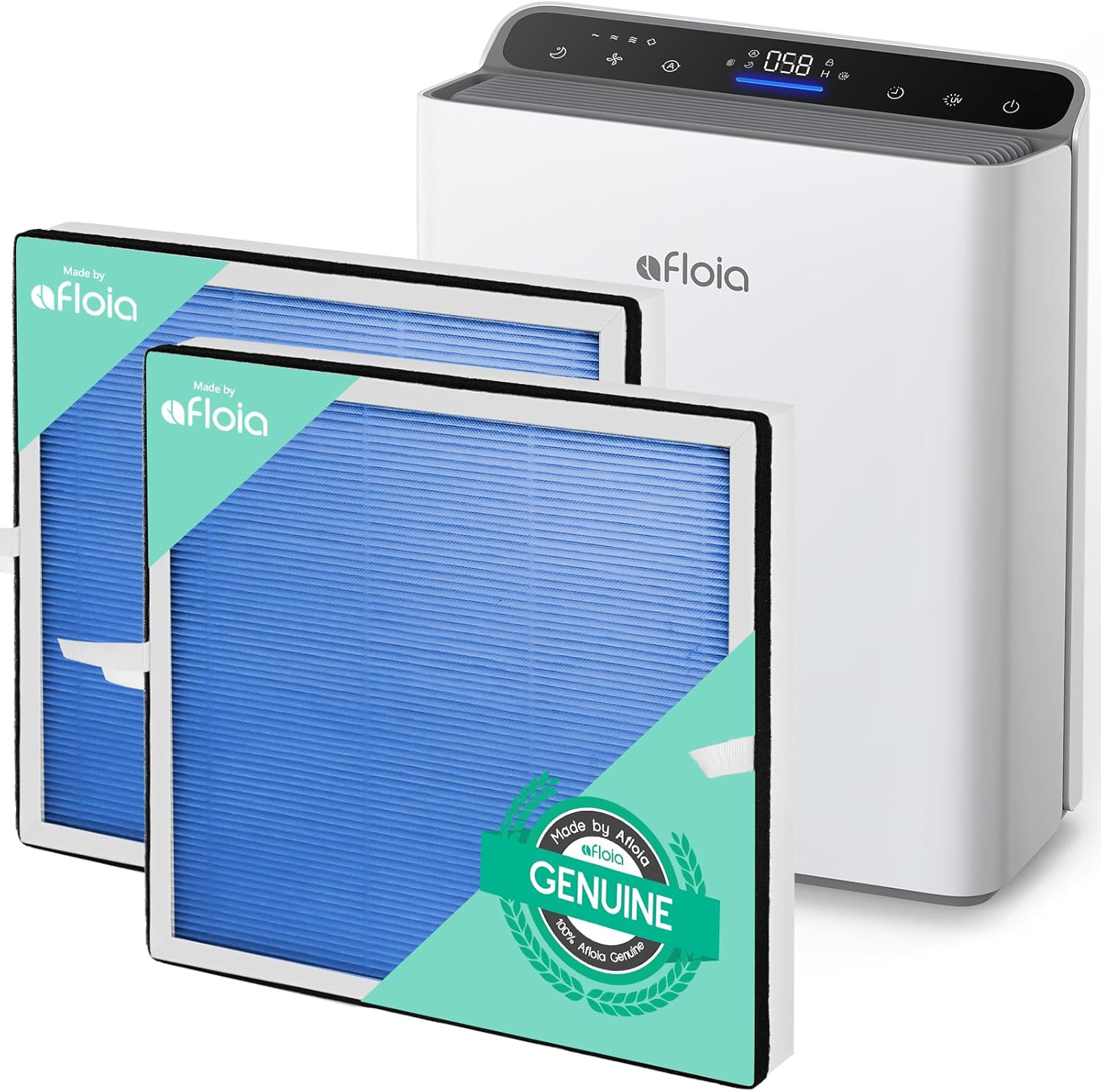 Afloia Air Purifiers for Home Up to 2000Ft² with Laser Air Quality Sensor, Afloia Pet Allergy Filter for Europa, 1 Pack